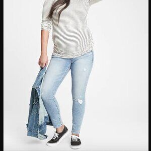 GAP Maternity True Waist Full Panel Skinny Jeggings Light Blue Jeans Size 25 0